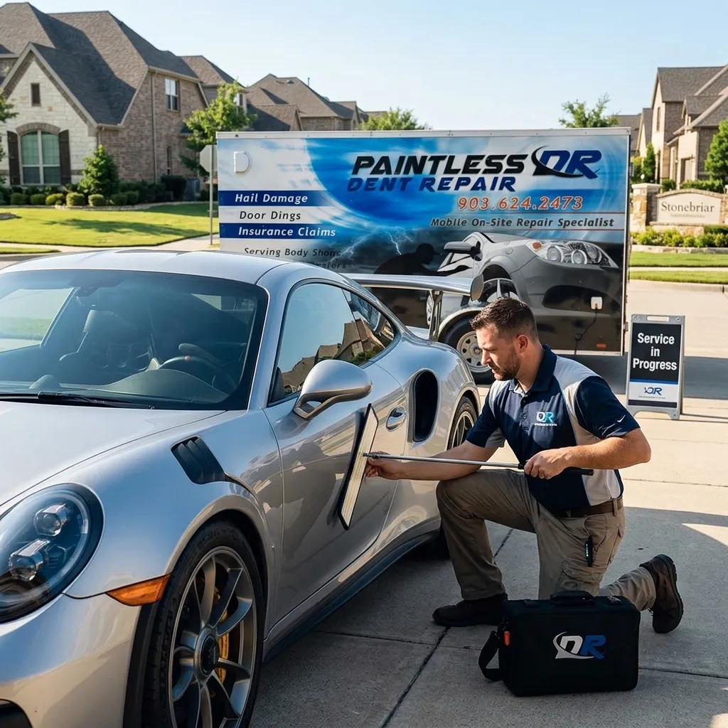 Mobile PDR Service in Frisco TX with Paintless DR Trailer