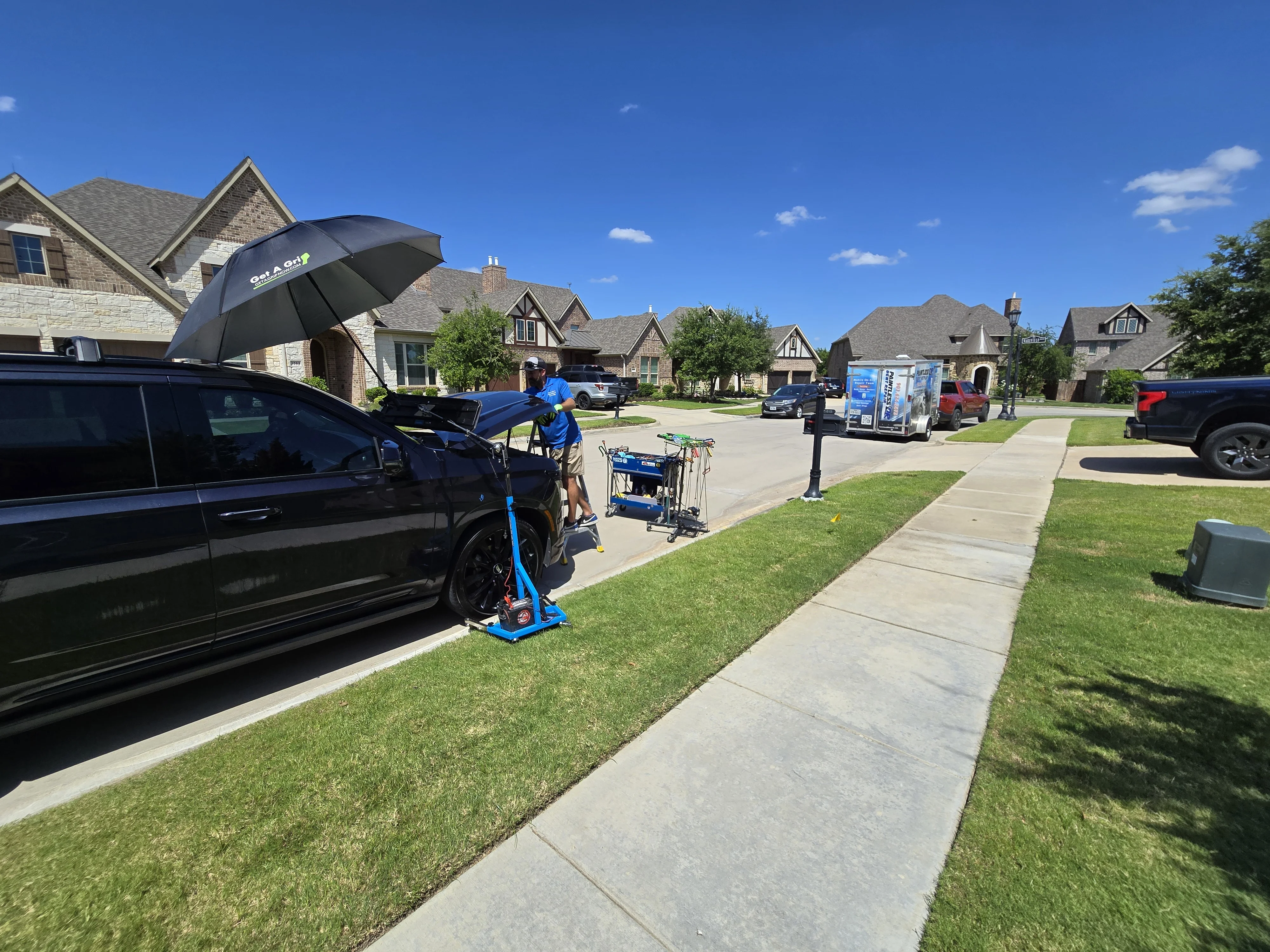 Mobile PDR Service in Keller TX with Paintless DR Trailer