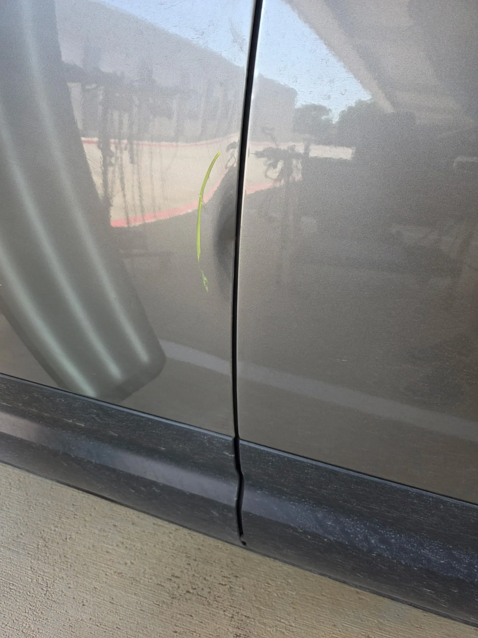 Silver SUV Dent Repair before PDR